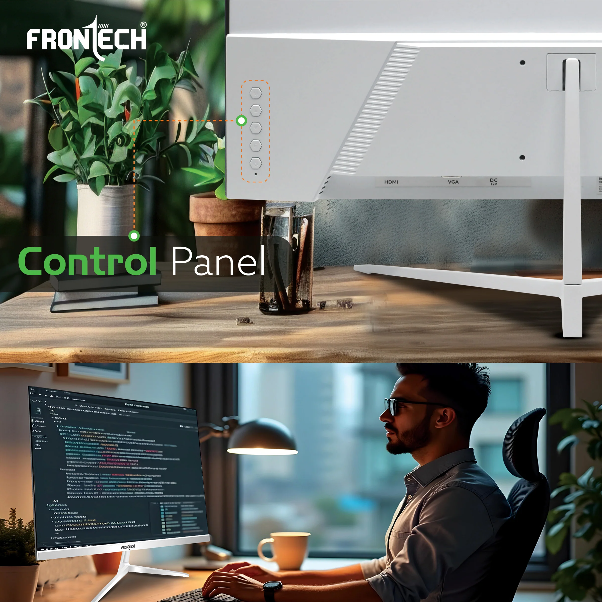 Frontech 22 inch LED Monitor | 100Hz | 1920x1080 | Wall Mountable | HDMI & VGA | 5ms Response Time |Ultima Series | 3 Years Warranty - Image 6