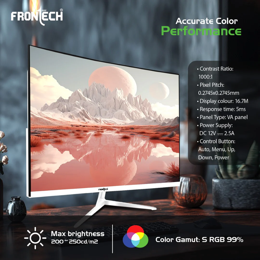 Frontech 22 inch LED Monitor | 100Hz | 1920x1080 | Wall Mountable | HDMI & VGA | 5ms Response Time |Ultima Series | 3 Years Warranty - Image 7