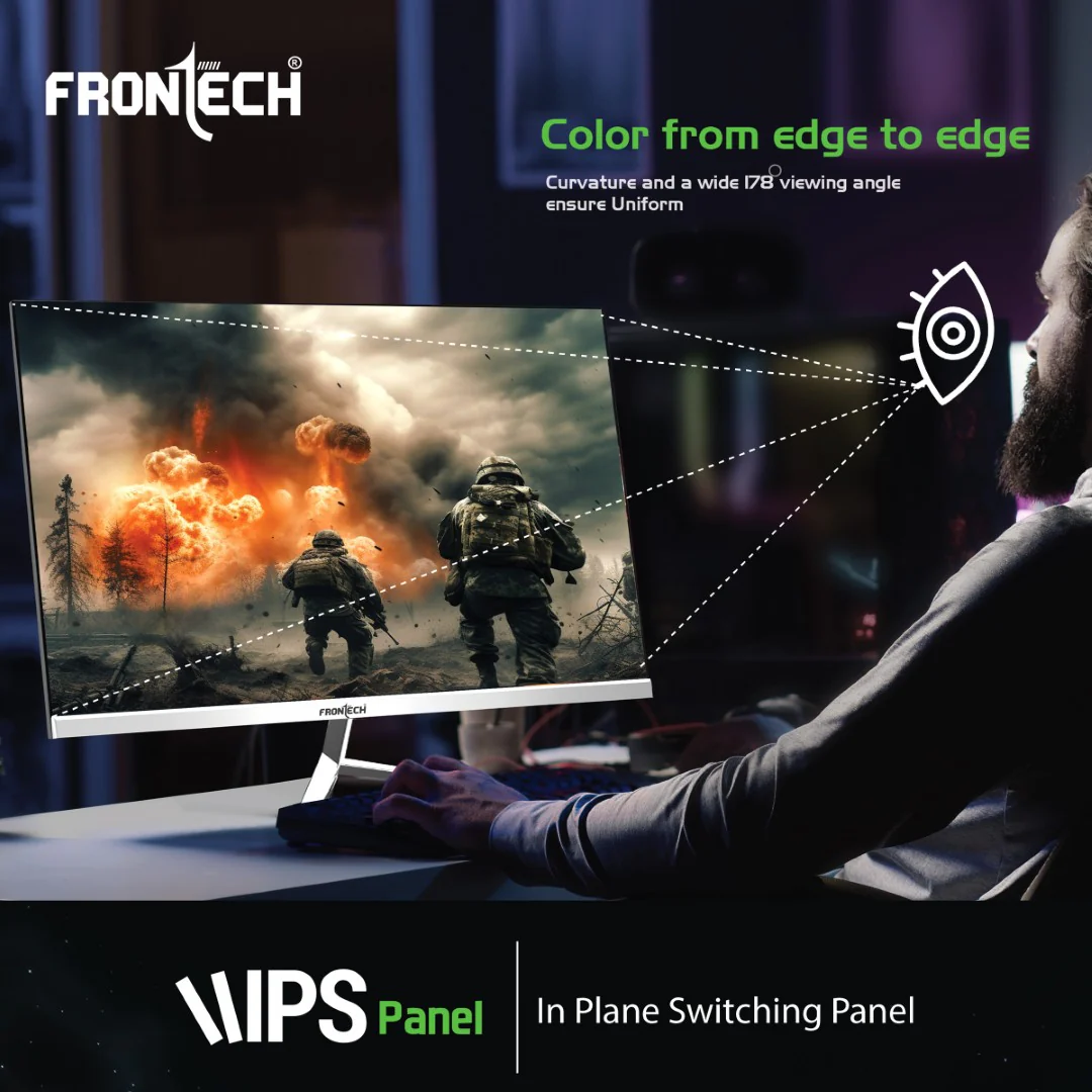 Frontech 27 inch LED Monitor | 100Hz | 1920x1080 | Wall Mountable | HDMI & VGA | 8ms Response Time | Built-in Speakers | Ultima Series | 3 Years Warranty - Image 3