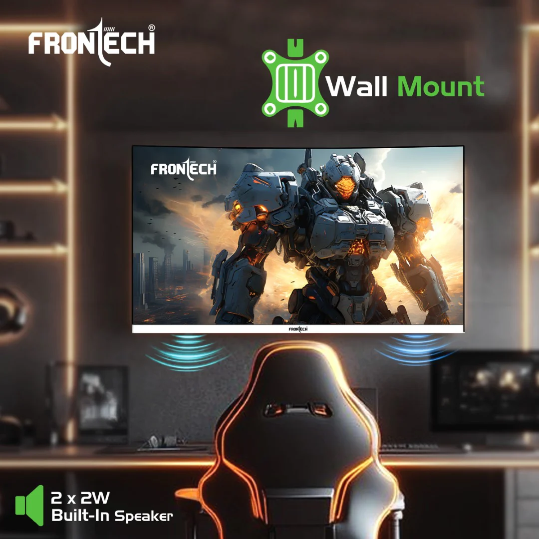 Frontech 27 inch LED Monitor | 100Hz | 1920x1080 | Wall Mountable | HDMI & VGA | 8ms Response Time | Built-in Speakers | Ultima Series | 3 Years Warranty - Image 7