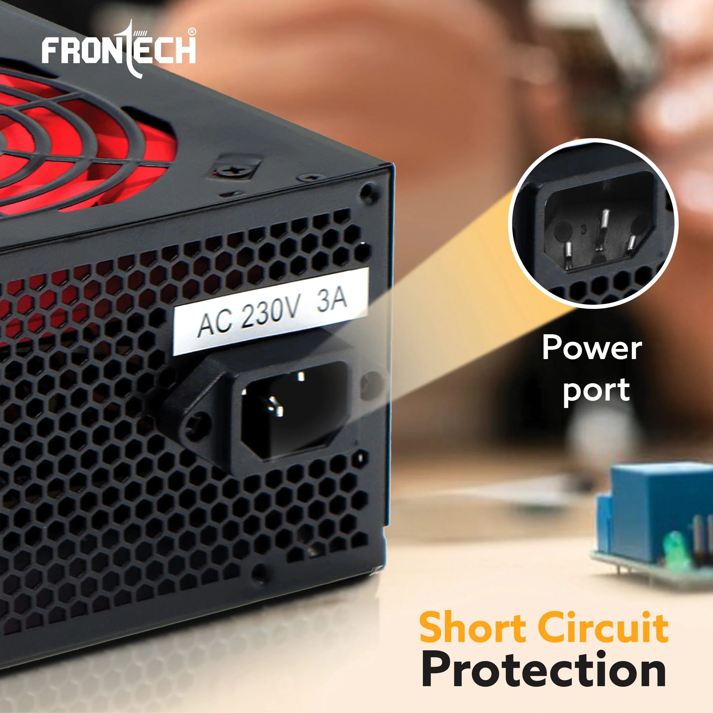 Frontech 800W ATX SMPS Power Supply with 120mm Silent Fan | 8 (6+2) PCIe | 3 SATA | 2 Molex | Multi-Core CPU Support | AC 230V | PS-0006 - Image 5