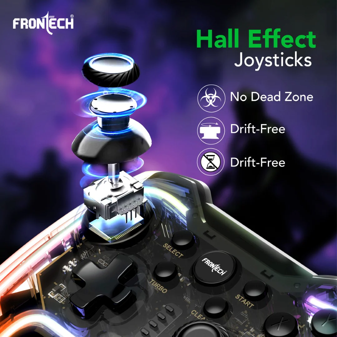 Frontech Fire Pro Wireless Gaming Pad | 2.4GHz, Dual Vibration, RGB | PS3/PC/Android TV (GP-0002) - Image 5