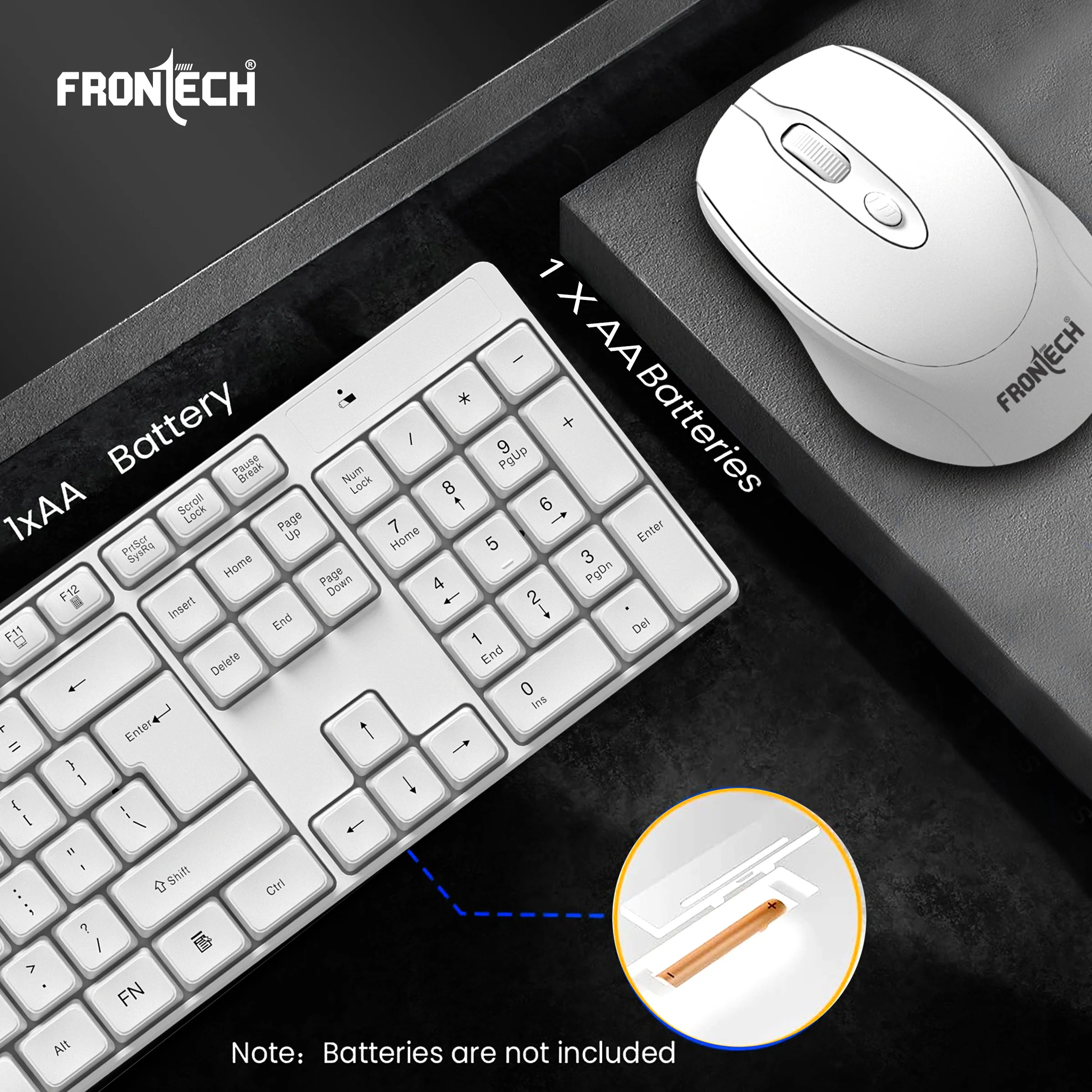 Frontech Wireless Keyboard & Mouse Combo|104 Key Layout|2.4Ghz|1600 DPI|4 button wireless mouse|1 Year Warranty - Image 7