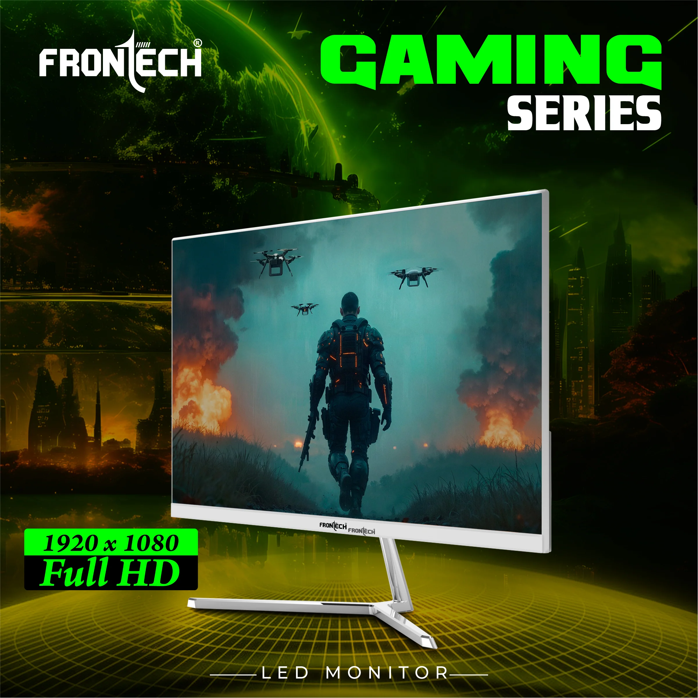 Frontech 24.5 inch LED Gaming Monitor | 180Hz | 1920x1080 | Wall Mountable | Frameless | HDMI & VGA | 8ms Response Time | Built-in Speakers | 3 Years Warranty - Image 5