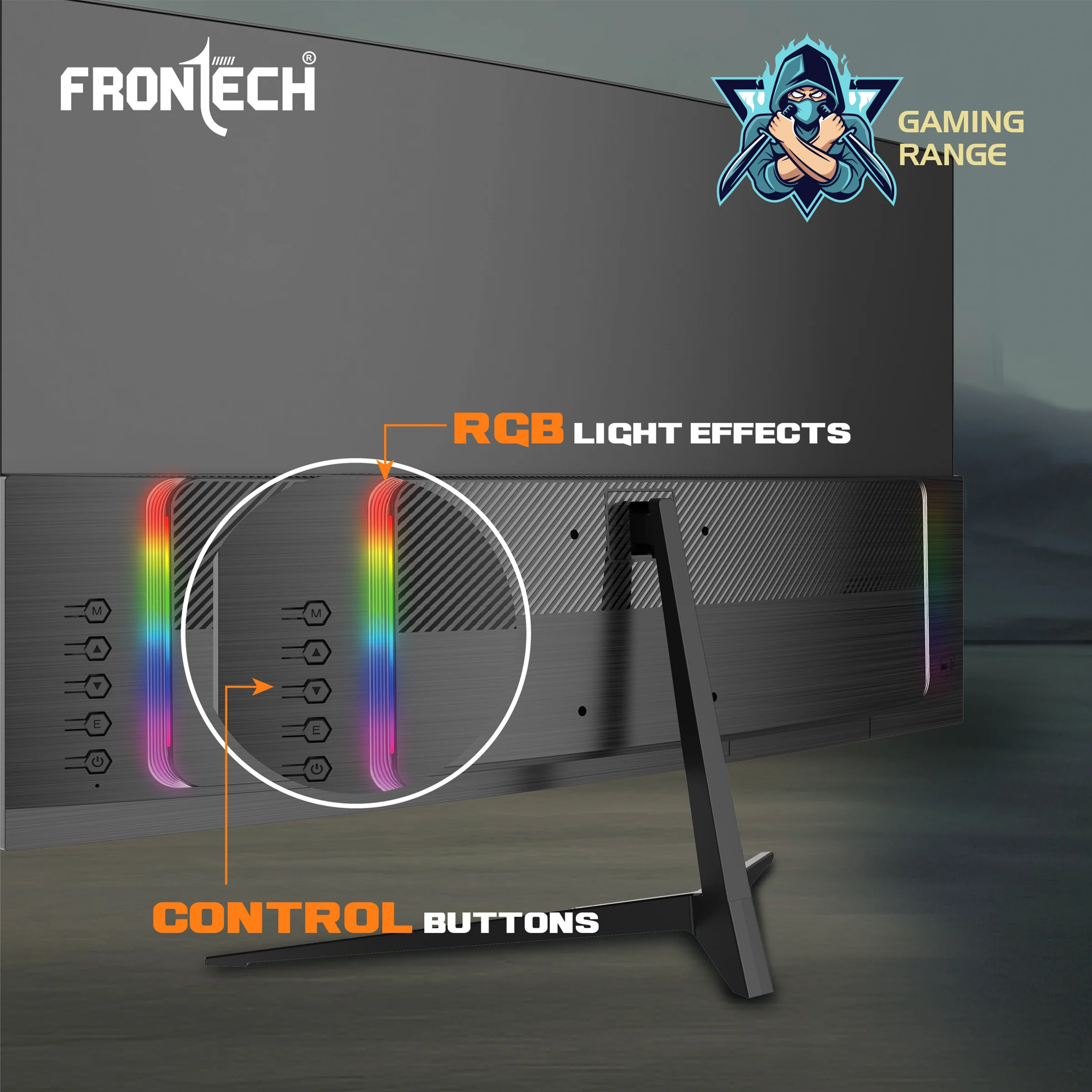 Frontech 27 inch Curved Gaming Monitor | 120Hz | 1920x1080 | RGB | Wall Mountable | HDMI & VGA | 1ms Response Time | Built-in Speakers | 3 Years Warranty - Image 7