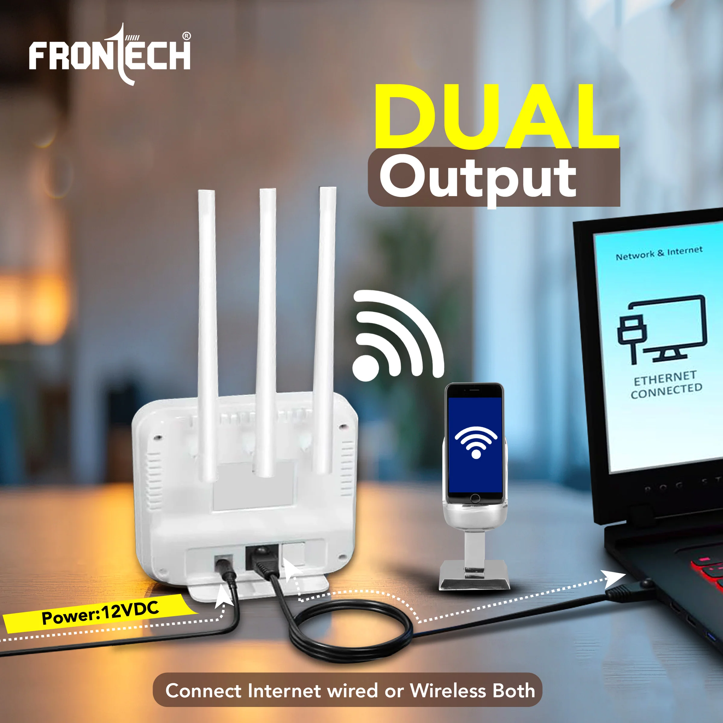 Frontech NC-0035 4G/5G WiFi Router – Blazing Speed, Compact Design & Eco-Smart Connectivity | Made in India - Image 4