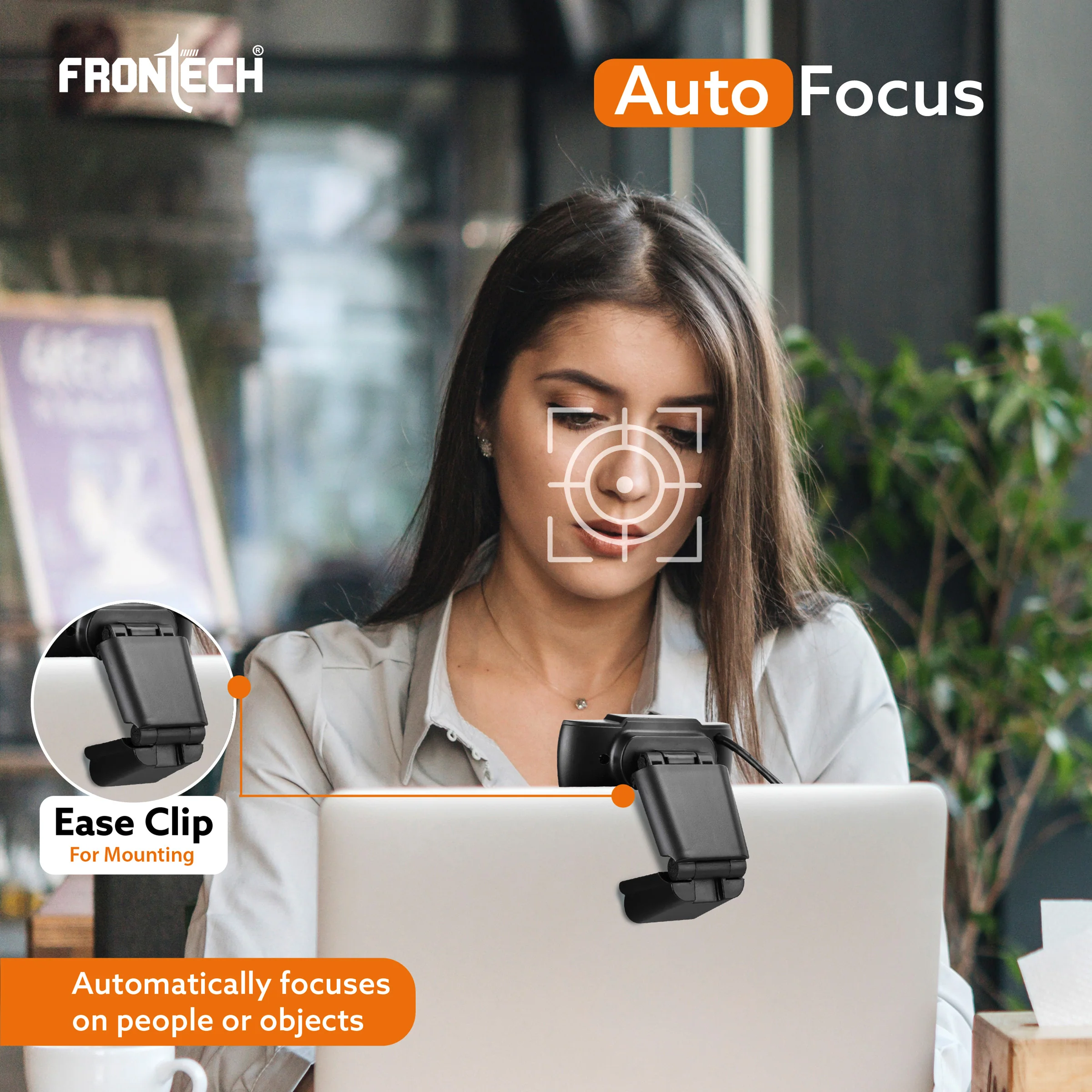 Frontech HD 720p Webcam, Driverless DSP Chip, 4X Digital Zoom - Crystal Clear Video Calls CMOS Sensor (2255) - Image 5