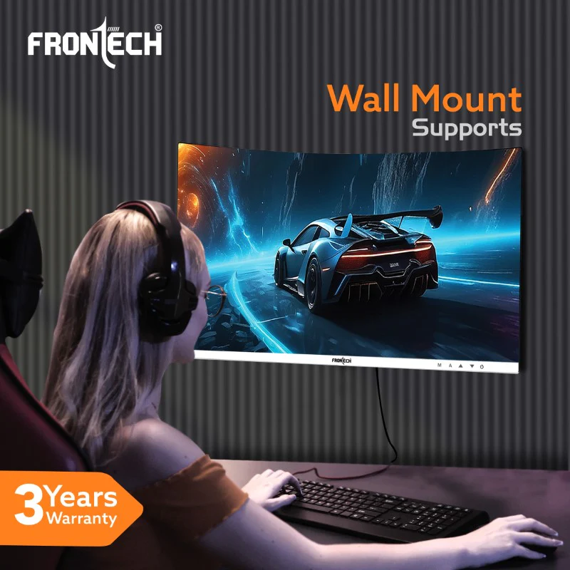 Frontech 22 inch Curved LED Monitor | 100Hz | 1920x1080 | Wall Mountable | Frameless | HDMI & VGA | 5ms Response Time | Ultima Series | 3 Years Warranty - Image 5