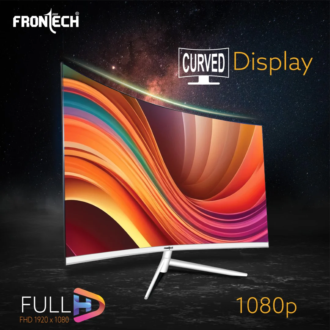 Frontech 24 inch Curved LED Monitor | 100Hz | 1920 x 1080 | Wall Mountable | Frameless | HDMI & VGA | 5ms Response Time | Ultima Series | 3 Years Warranty - Image 4