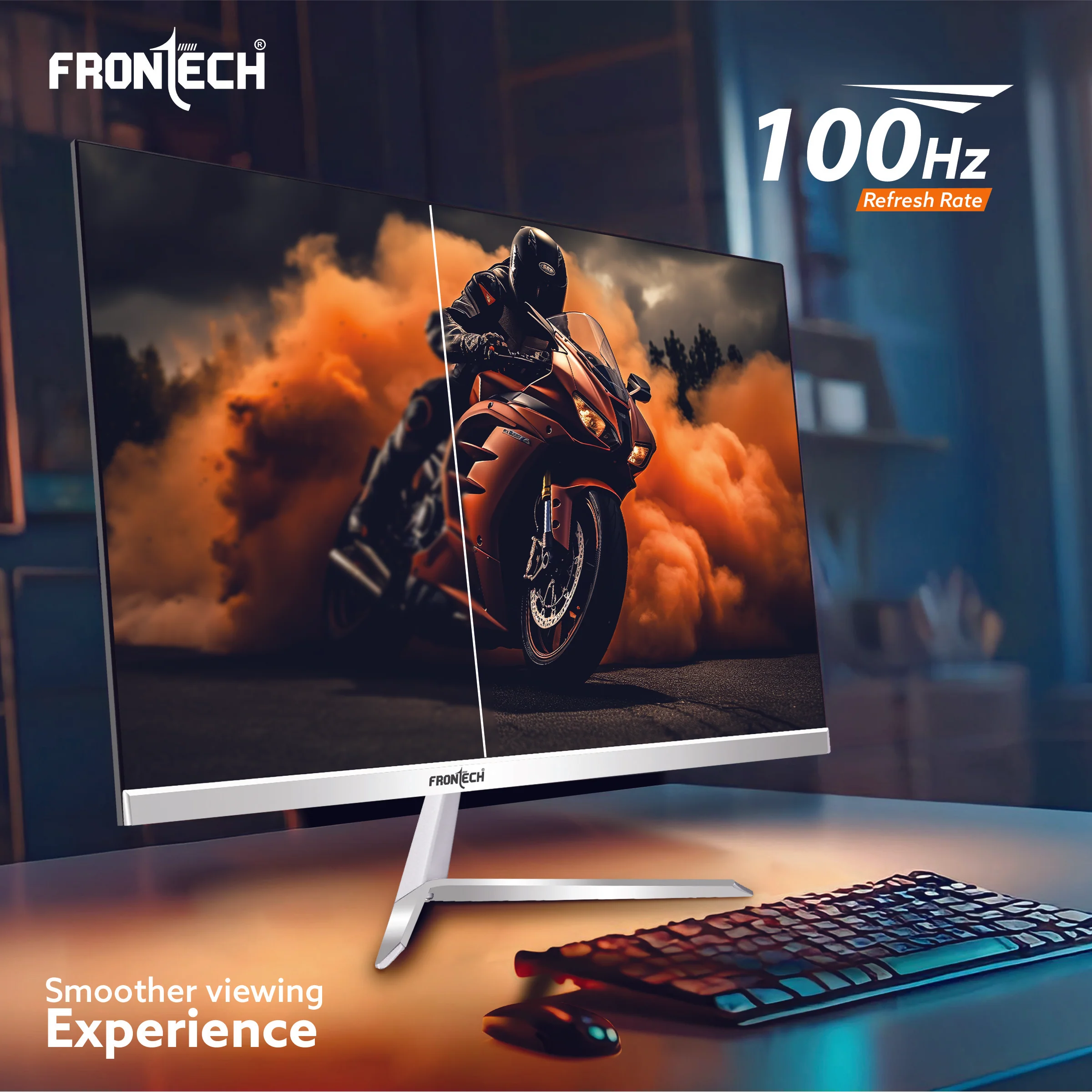 Frontech 24 inch LED Monitor | 100Hz | 1920 x 1080 | Wall Mountable | Frameless | HDMI & VGA | 12ms Response Time | Ultima Series | 3 Years Warranty - Image 7