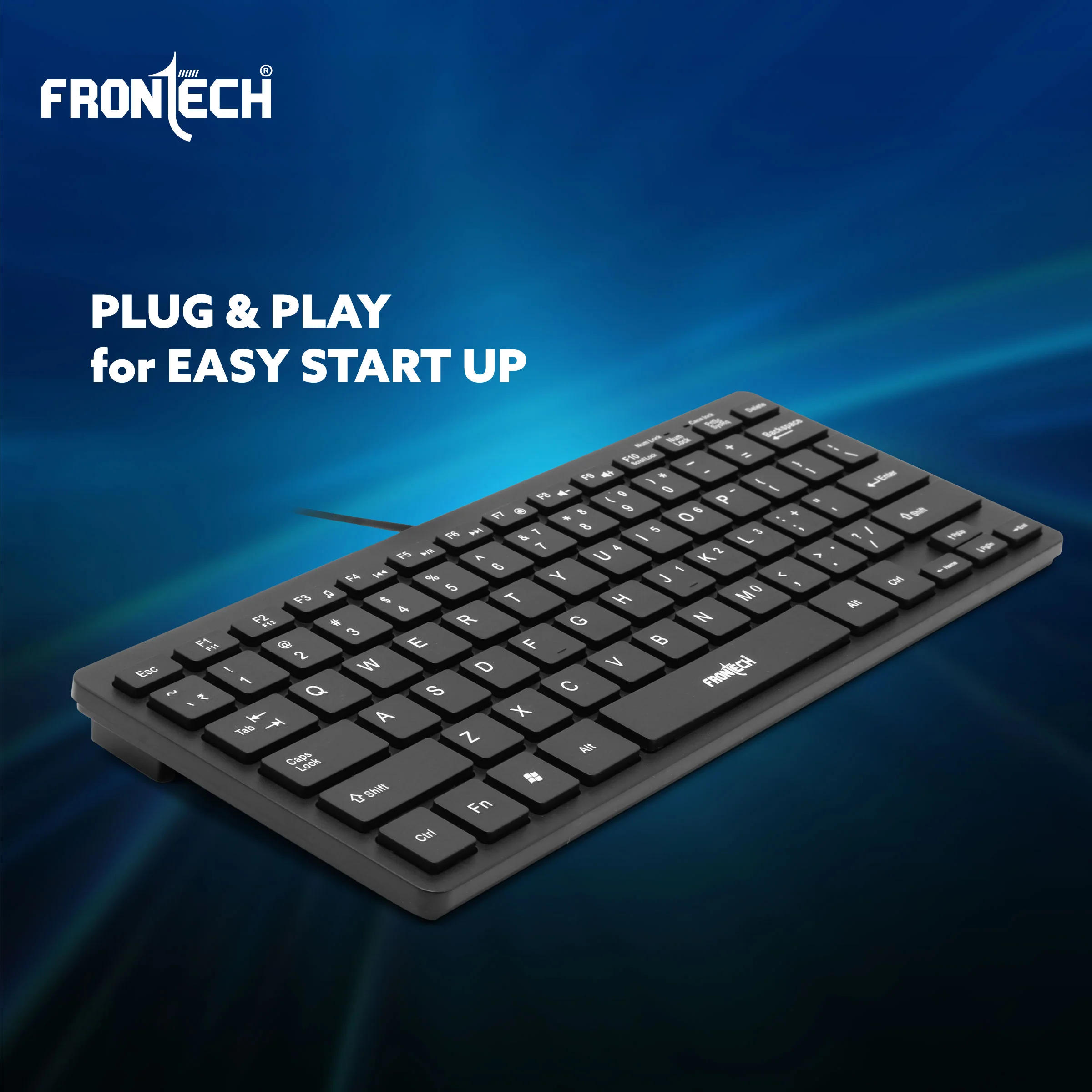 Frontech Wired Mini Keyboard |78 Standard Keys |USB Plug & Play| Ergonomic Keyboard|1 year warranty - Image 6