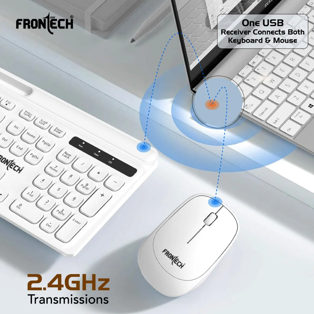 Frontech Wireless Keyboard & Mouse Combo|104 Key Layout|2.4Ghz|1200 DPI|3 button wireless mouse|1 Year Warranty - Image 5