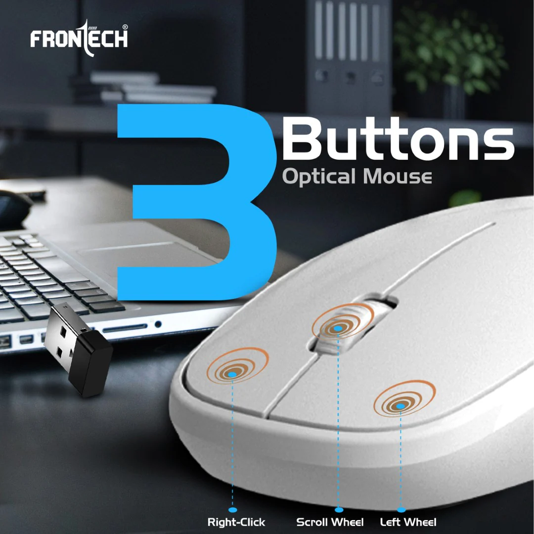 Frontech Wireless Keyboard & Mouse Combo|104 Key Layout|2.4Ghz|1200 DPI|3 button wireless mouse|1 Year Warranty - Image 6